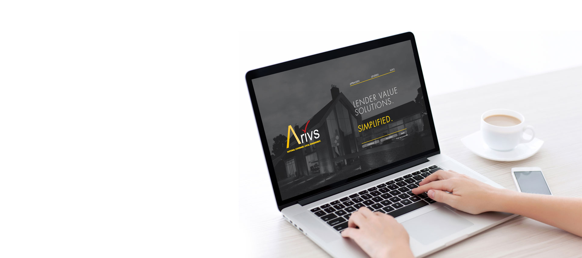 Arivs logo on laptop - appraisal process